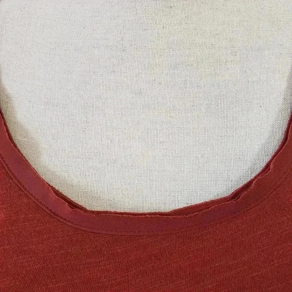 Anthropologie Postmark Rust Peplum High Low Shirt - Picture 5 of 7